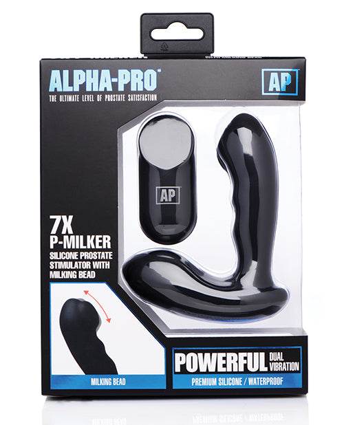 Alpha Pro 7x P-Milker Prostate Stimulator w/Milking Bead - Black - SEX LOVE DOLLS