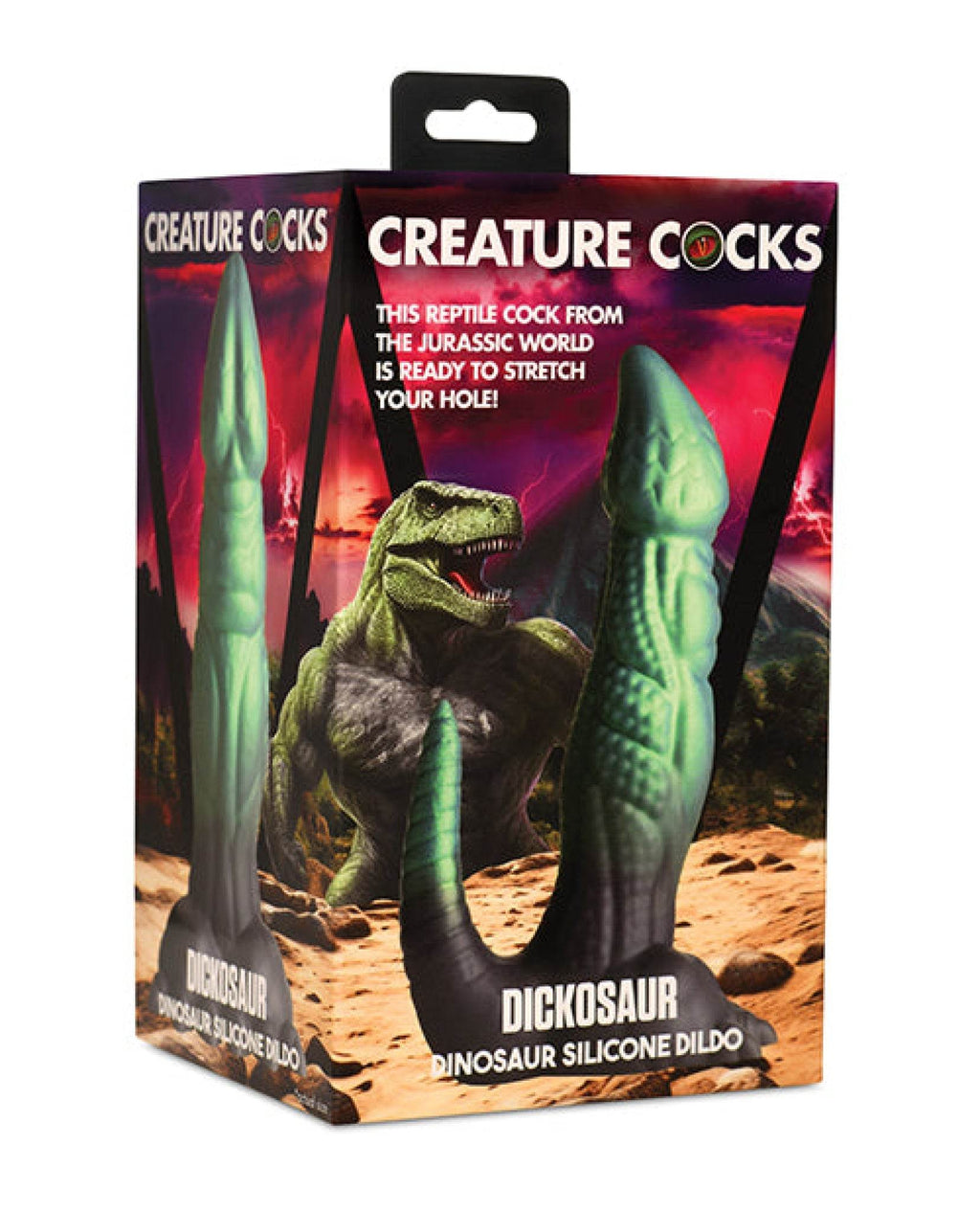 Creature Cocks Dickosaur Dinosaur Silicone Dildo - Black/Teal - SEX LOVE DOLLS