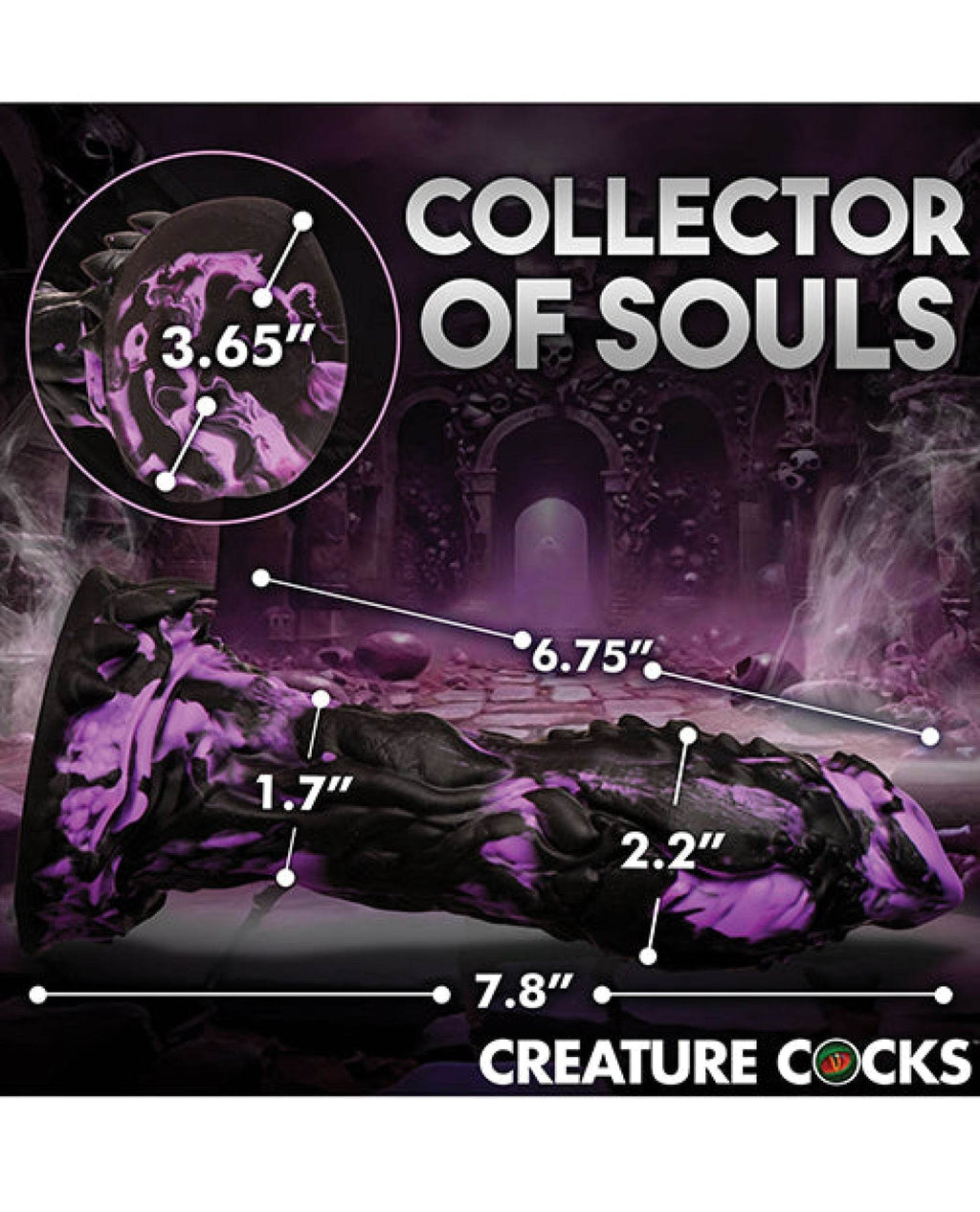 Creature Cocks Grim Silicone Dildo - Black/Purple - SEX LOVE DOLLS