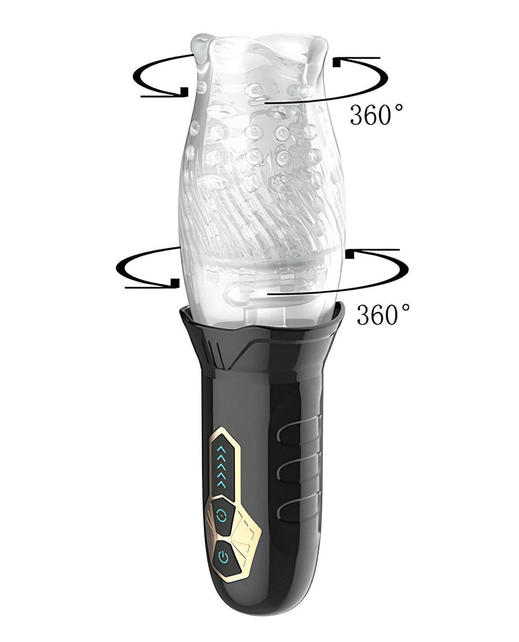 Male Rose Cyclone Spinning Masturbator - Black - SEX LOVE DOLLS