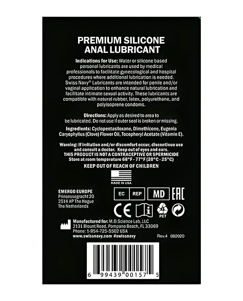 Swiss Navy Silicone Based Anal Lubricant - SEX LOVE DOLLS